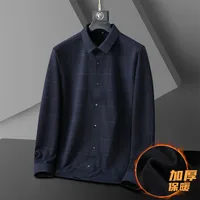 Men's Thermal Flannel Shirt Winter Plaid Casual Top, Plus Size Stretch Fabric Loose Fit Extra Roomy main image 1