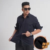 Men's Thermal Flannel Shirt Winter Plaid Casual Top, Plus Size Stretch Fabric Loose Fit Extra Roomy main image 3