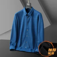 Men's Thermal Flannel Shirt Winter Plaid Casual Top, Plus Size Stretch Fabric Loose Fit Extra Roomy main image 4
