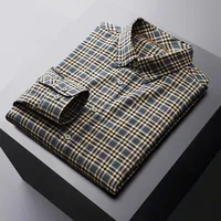 Big & Tall Men's Casual Long Sleeve Shirt, 100% Cotton Loose Fit Checkered Plaid Shirt For Plus Size Gentlemen main image 1