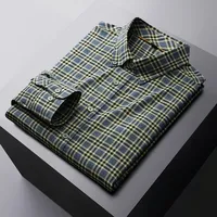 Big & Tall Men's Casual Long Sleeve Shirt, 100% Cotton Loose Fit Checkered Plaid Shirt For Plus Size Gentlemen main image 4