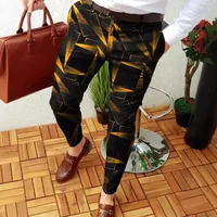 3D Printed Slim Fit Plaid Trousers, British Style Casual & Personalized Design, Autumn - Winter Collection (Multiple Styles) main image 1