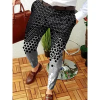 3D Printed Slim Fit Plaid Trousers, British Style Casual & Personalized Design, Autumn - Winter Collection (Multiple Styles) main image 2