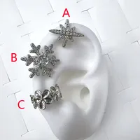 1 Pair/Package Modern Style Simple Style Eight Awn Star Flower Snowflake Polishing Plating Copper Zircon White Gold Plated Ear Cuffs main image 2