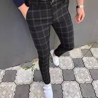 Men's Digital Print Slim Fit Mid - Rise Pencil Pants, Casual Fashion Spring Fall Long Trousers main image 5