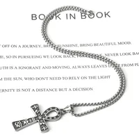 Hip-Hop Rock Punk Cross Titanium Steel Men's Necklace sku image 4