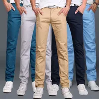 Men's Summer Casual Trousers - Korean Style Slim Fit Straight Leg Lightweight Office Pants For Youth, Trendy & Versatile main image 3