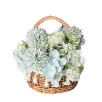 Women's Plant Rattan Solid Color Pastoral Round Open Handbag main image 3