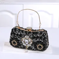 Black Silver Gold Polyester Geometric Rhinestone Square sku image 1