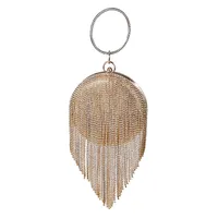 Black Silver Gold Cloth Solid Color Tassel Round main image 2