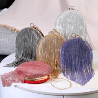 Black Silver Gold Cloth Solid Color Tassel Round main image 1