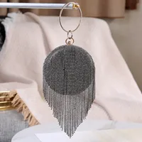 Black Silver Gold Cloth Solid Color Tassel Round sku image 1