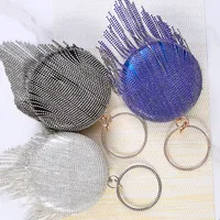 Black Silver Gold Cloth Solid Color Tassel Round main image 5