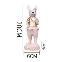 1 Piece Rabbit Heart Shape Family Gathering Festival Easter Resin Cute sku image 2