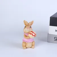 1 Piece 2 Pieces Set Rabbit Carrot Egg Family Gathering Festival Easter Synthetic Resin Cartoon Style Cute sku image 3