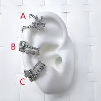 1 Pair/Package Modern Style Simple Style Double Ring Star Heart Shape Polishing Plating Copper Zircon White Gold Plated Ear Cuffs main image 2