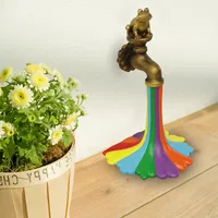 Cute Pastoral Rainbow Frog Resin Ornaments Outdoor Decoration main image 1