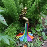 Cute Pastoral Rainbow Frog Resin Ornaments Outdoor Decoration main image 2