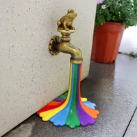 Cute Pastoral Rainbow Frog Resin Ornaments Outdoor Decoration main image 4