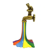 Cute Pastoral Rainbow Frog Resin Ornaments Outdoor Decoration main image 5