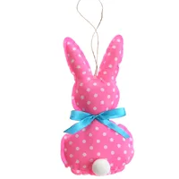 Cute Rabbit Ditsy Floral Polka Dots Cloth Pendant Artificial Decorations sku image 3