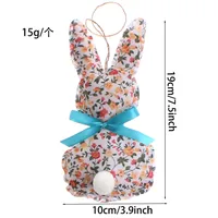 Cute Rabbit Ditsy Floral Polka Dots Cloth Pendant Artificial Decorations main image 2