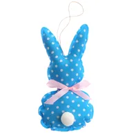 Cute Rabbit Ditsy Floral Polka Dots Cloth Pendant Artificial Decorations sku image 2