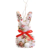 Cute Rabbit Ditsy Floral Polka Dots Cloth Pendant Artificial Decorations sku image 10