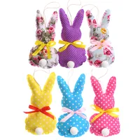 Cute Rabbit Ditsy Floral Polka Dots Cloth Pendant Artificial Decorations main image 5