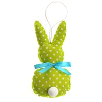 Cute Rabbit Ditsy Floral Polka Dots Cloth Pendant Artificial Decorations sku image 1