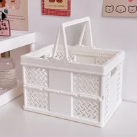 Simple Style Solid Color Plastic Storage Basket sku image 1