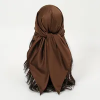 Women's Vacation Simple Style Solid Color Satin Solid Color Silk Scarf main image 3