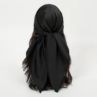 Women's Vacation Simple Style Solid Color Satin Solid Color Silk Scarf sku image 1