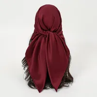 Women's Vacation Simple Style Solid Color Satin Solid Color Silk Scarf sku image 8