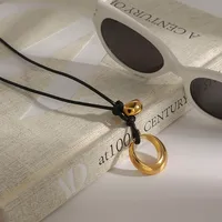 Modern Style Simple Style Irregular Circle 304 Stainless Steel Wax Rope Women's Pendant Necklace main image 1