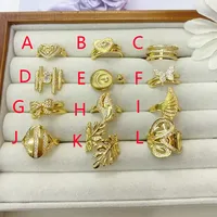 Vacation Modern Style Leaves Heart Shape Bow Knot Copper Polishing Inlay Zircon 18K Gold Plated Women's Rings sku image 6