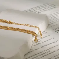 Modern Style Simple Style Solid Color 304 Stainless Steel Women's Three Layer Necklace main image 4