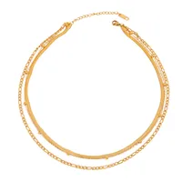 Modern Style Simple Style Solid Color 304 Stainless Steel Women's Three Layer Necklace main image 9