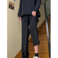 English Title: Japanese Style Men's Casual Suit Pants Wide - Leg Draped Trousers Relaxed Fit Spring Collection main image 3