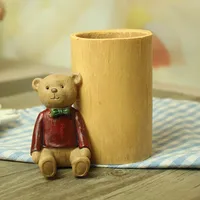 1 Piece Bear Learning Resin Cute Pen Holder main image 1
