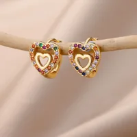 1 Pair Elegant Simple Style Geometric Copper Earrings sku image 14