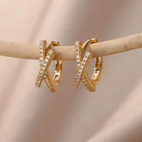 1 Pair Elegant Simple Style Geometric Copper Earrings sku image 13