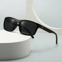 Casual Solid Color PC Polarized Light Square Full Frame Glasses main image 1