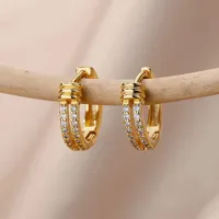 1 Pair Elegant Simple Style Geometric Copper Earrings sku image 6