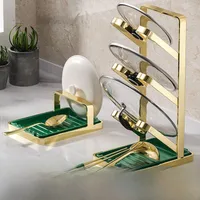 Luxury Kitchen Utensil Holder Draining Board For Pot Lid Multi-layer Storage Cup Holder Lightweight Pot Cover Rack main image 3
