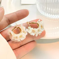 1 Pair Sweet Flower Plating Alloy Earrings main image 4