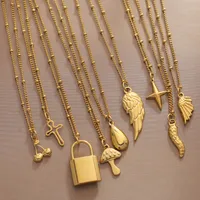Romantic Simple Style Heart Shape Wings Lock 304 Stainless Steel Women's Pendant Necklace main image 7