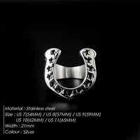 Vintage Style Roman Style British Style Horseshoe 304 Stainless Steel Men's Rings main image 2