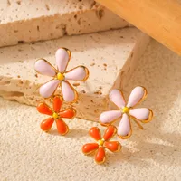 1 Pair Modern Style Heart Shape Enamel Plating 304 Stainless Steel Ear Studs main image 4