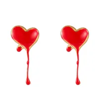 1 Pair Modern Style Heart Shape Enamel Plating 304 Stainless Steel Ear Studs sku image 1
